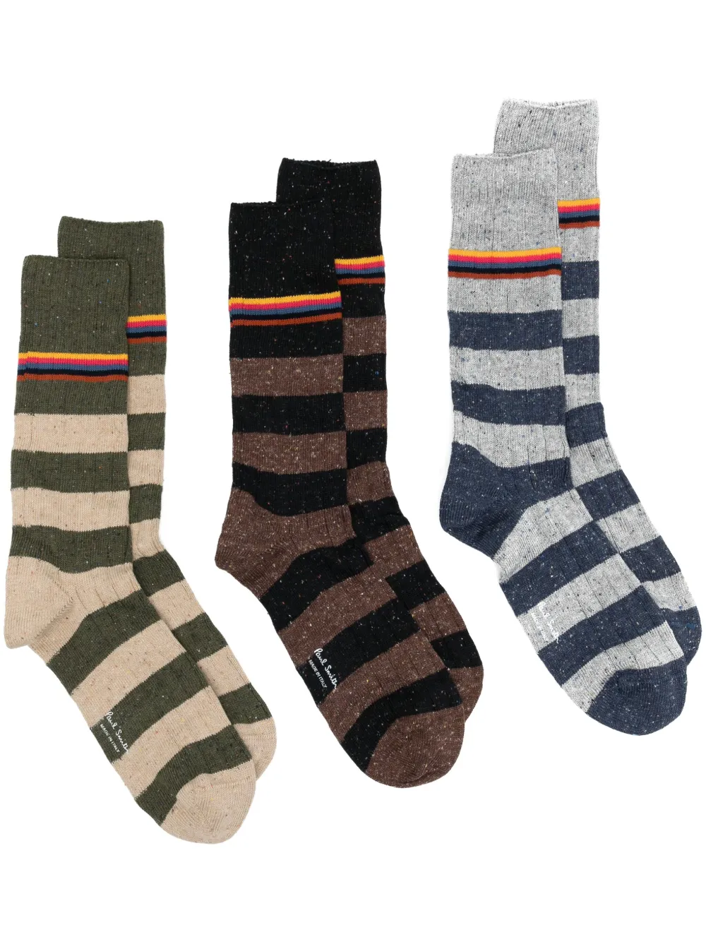 Paul Smith chaussettes rayées en maille nervurée | bleu | Image 1