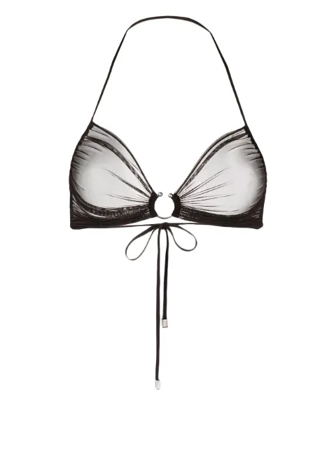 Zhilyova Icon gathered-tulle halterneck bra