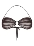 Zhilyova Icon gathered-tulle halterneck bra - Brown