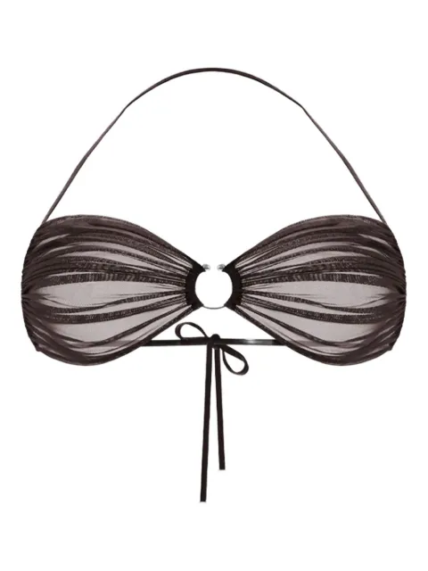 Zhilyova Icon gathered-tulle halterneck bra