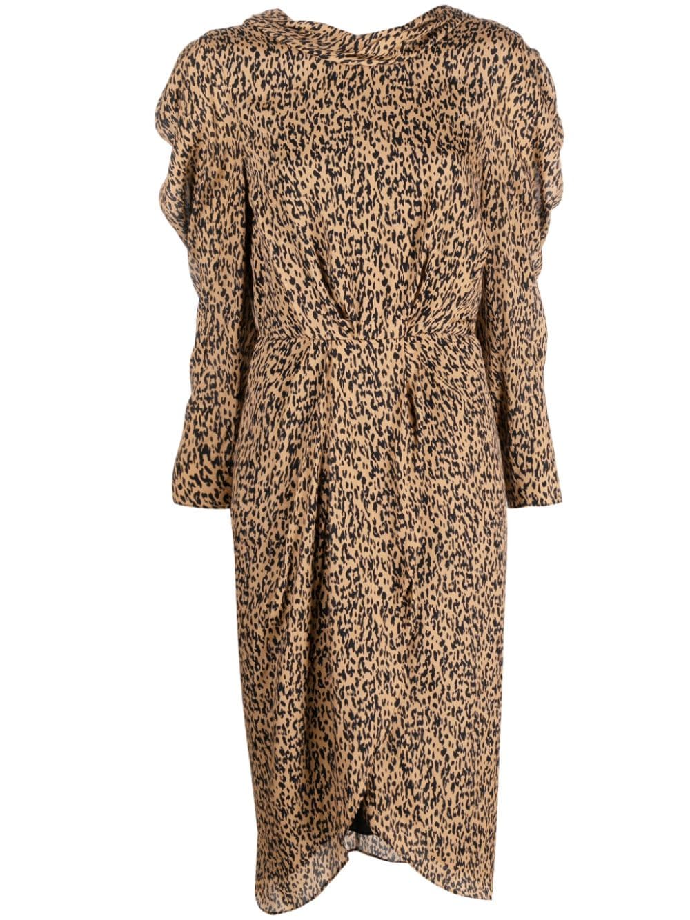 IRO Midi-jurk met luipaardprint Bruin