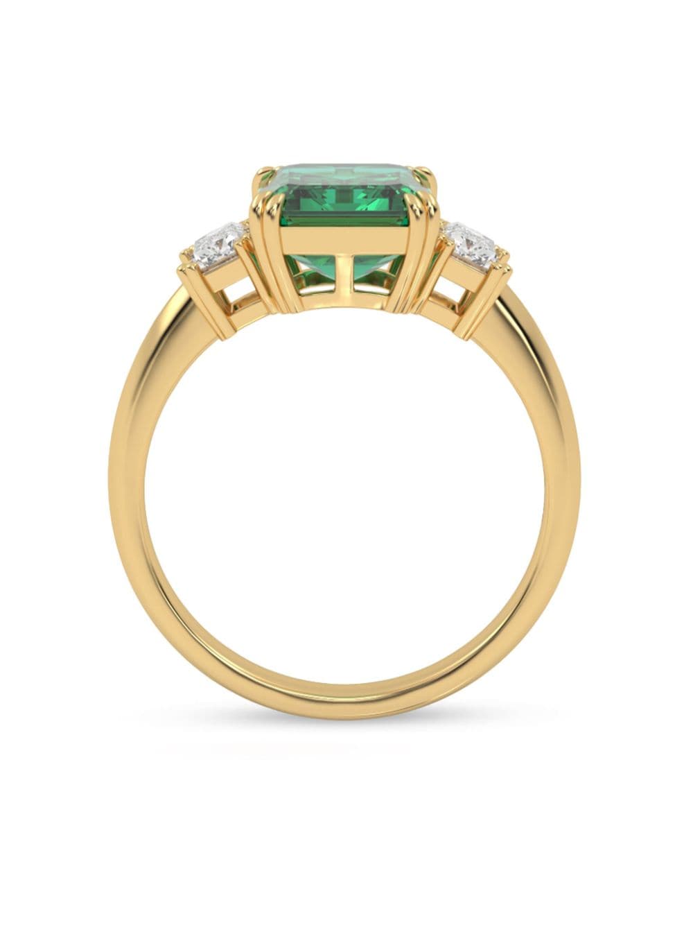 Shop Veynou 14kt Recycled Yellow Gold Eden Emerald And Diamond Ring