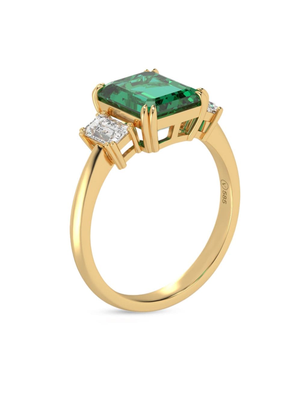 Shop Veynou 14kt Recycled Yellow Gold Eden Emerald And Diamond Ring