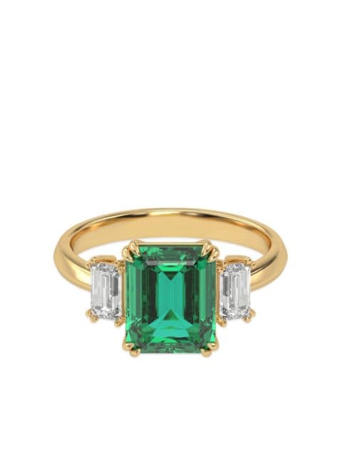 VEYNOU 14kt recycled yellow gold Eden emerald and diamond ring