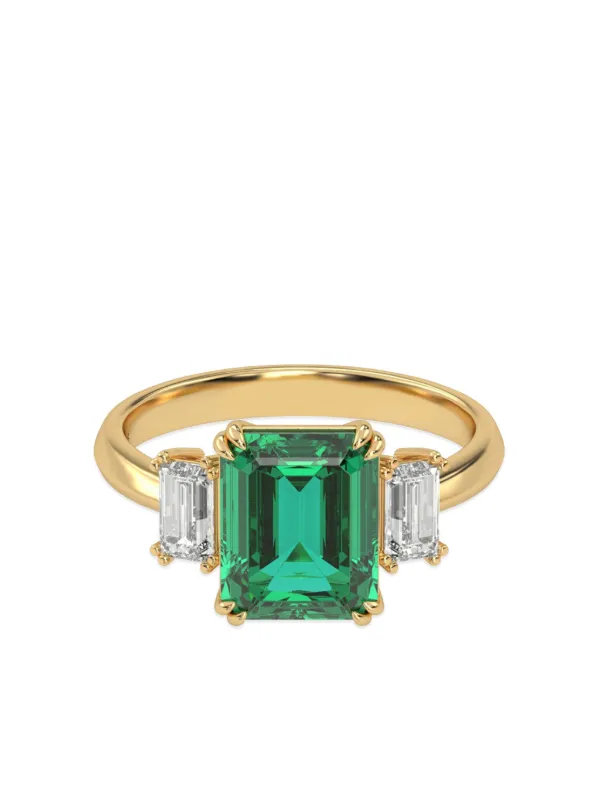 VEYNOU Anello Eden In Oro Giallo 14kt Riciclato Con Smeraldo e