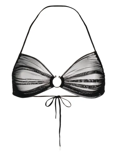 Zhilyova Icon gathered-tulle halterneck bra