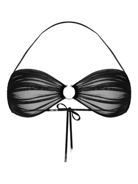 Zhilyova Icon gathered-tulle halterneck bra