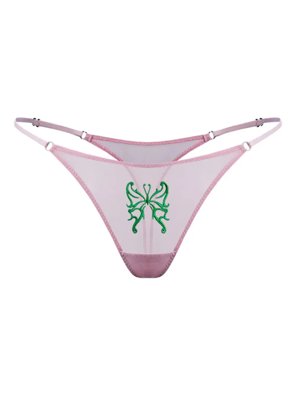 Zhilyova Butterfly-embroidery tulle thong | Pink | Image 1