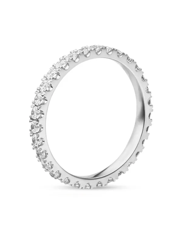 VEYNOU 18kt Recycled White Gold Memory Diamond Ring Silver