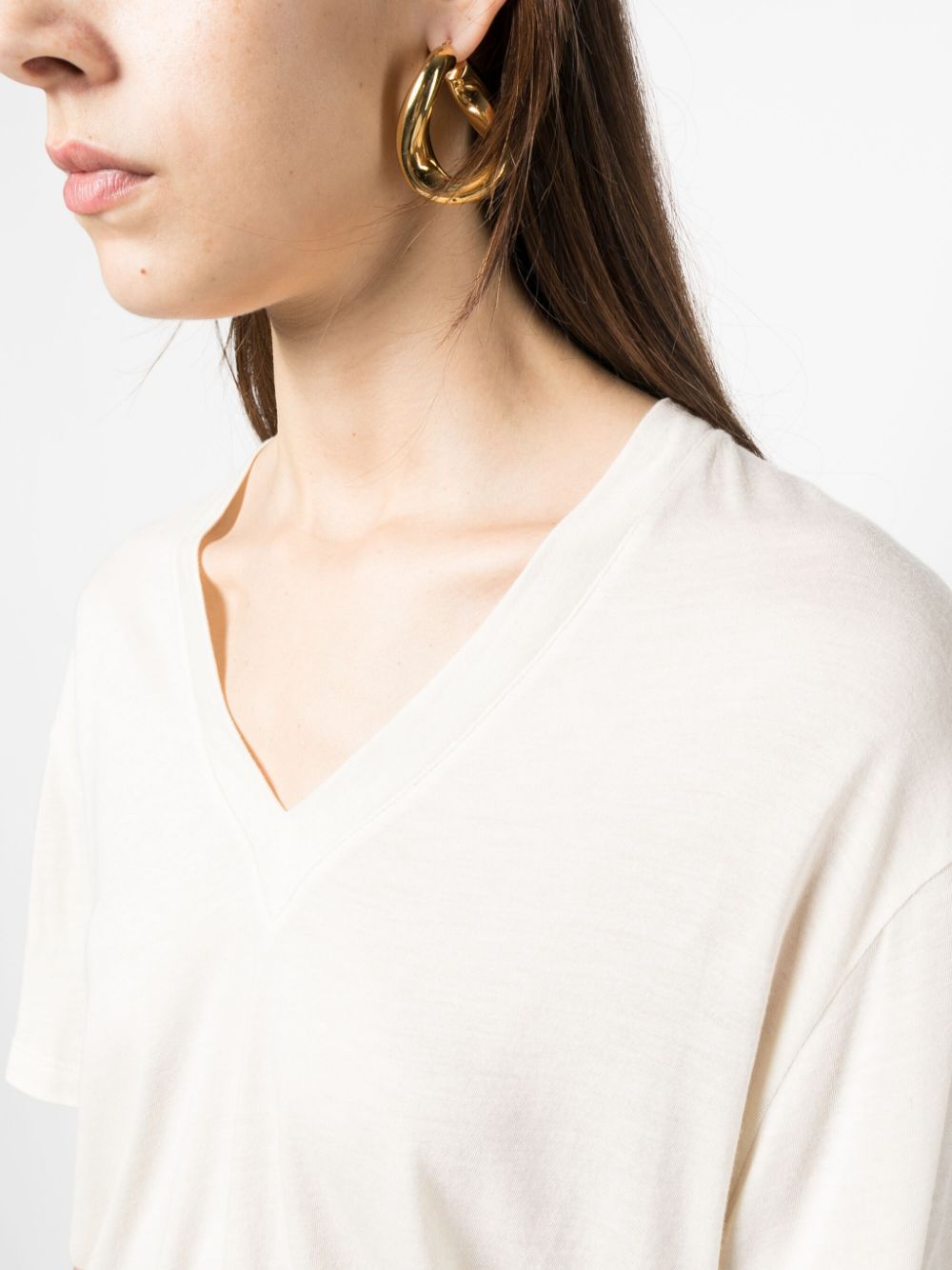 Shop Iro V-neck Drop-shoulder T-shirt In White