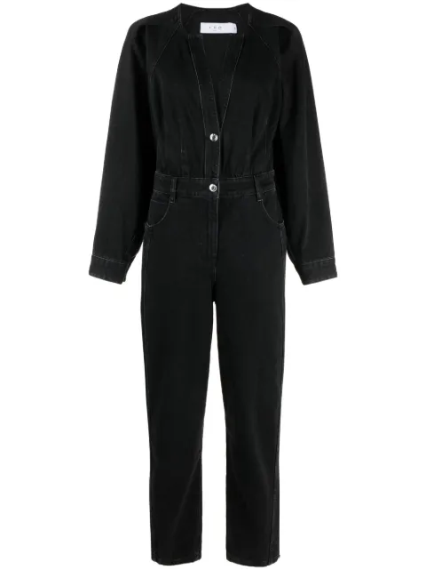 IRO V-neck button-up denim jumpsuit