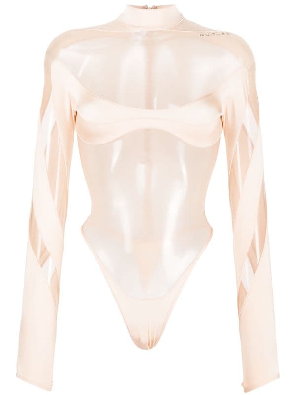 Mugler Body Com Recorte De Mesh - Farfetch