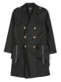 Balmain Kids double-breasted trench coat - Black