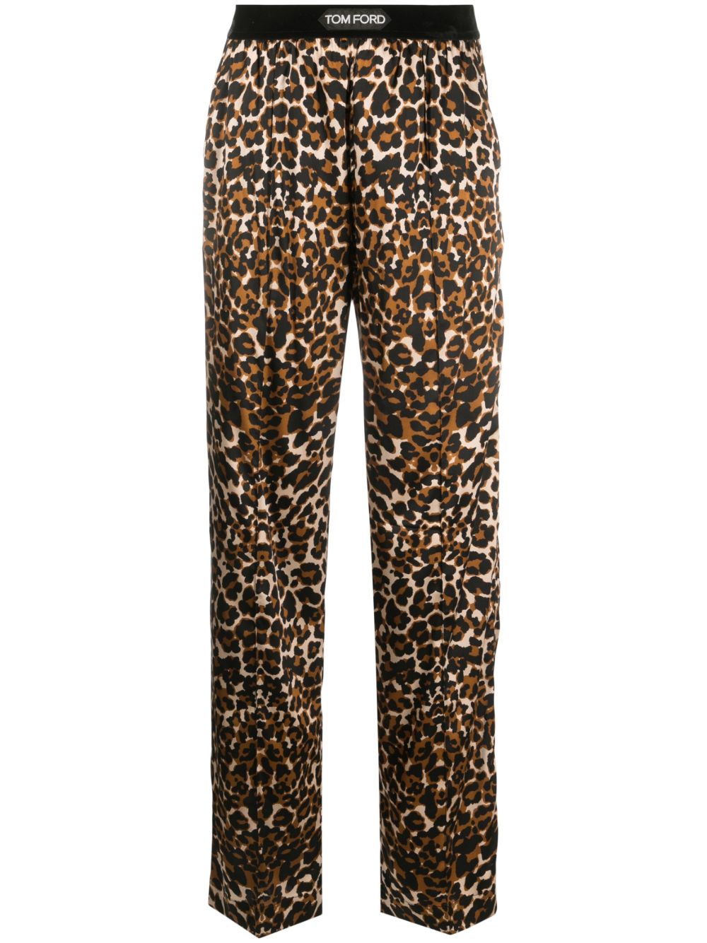 TOM FORD leopard-print straight-leg trousers - Black