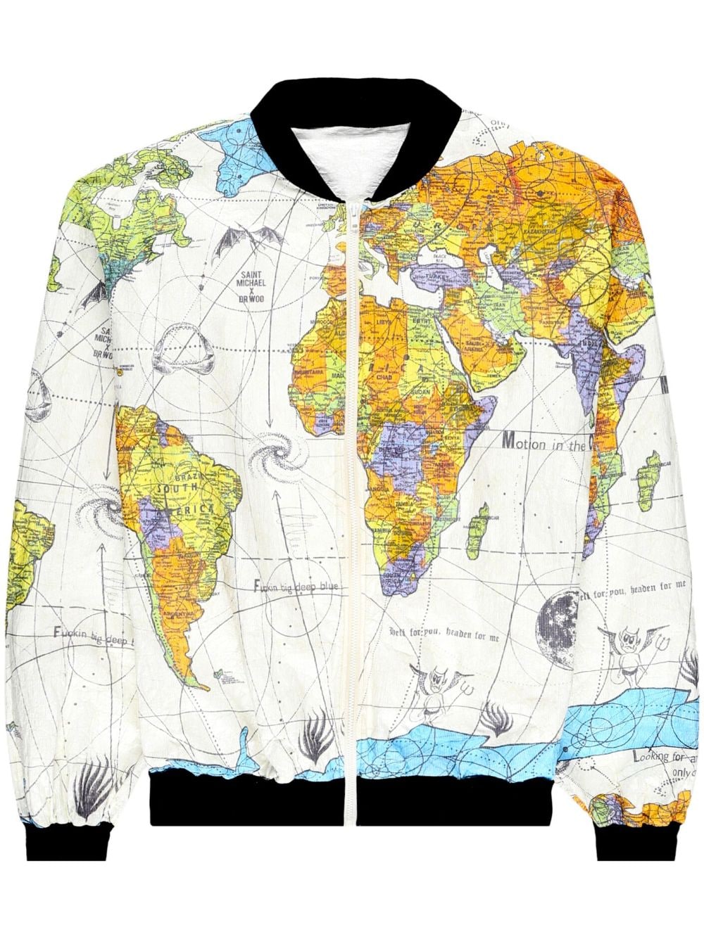 Shop Saint Mxxxxxx World Map Bomber Jacket In White