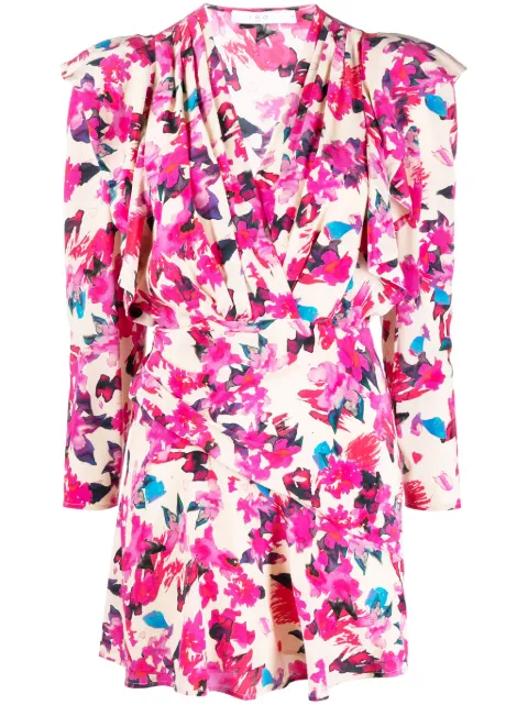IRO floral-print gathered minidress