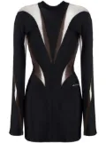 Mugler Illusion panelled minidress - Black