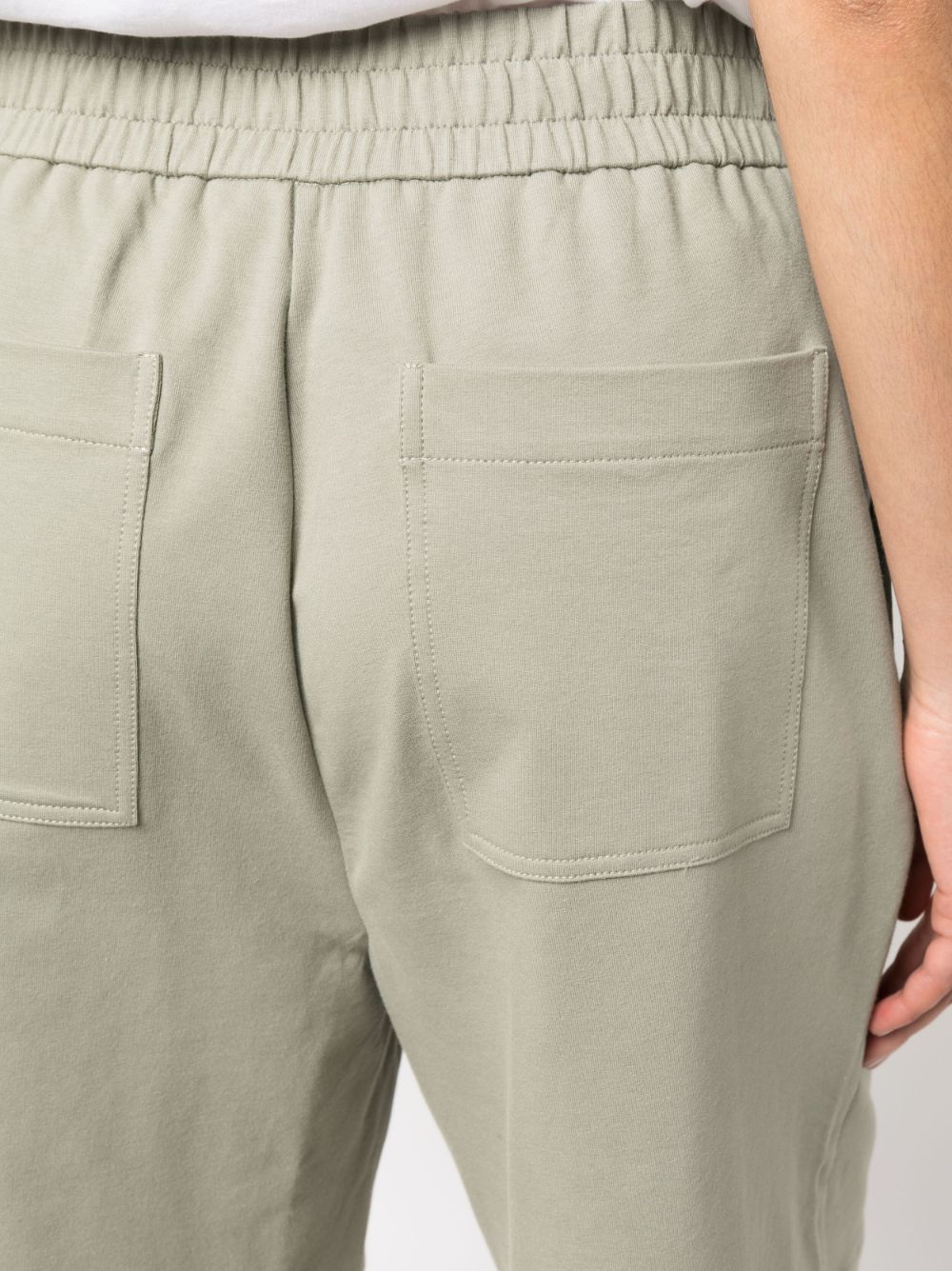 Shop Brunello Cucinelli High-waisted Stretch-cotton Shorts In Grün