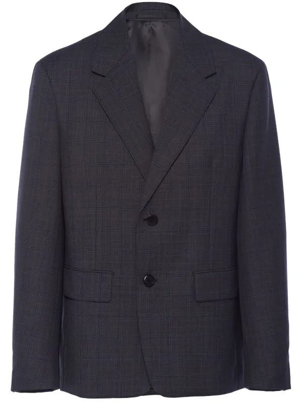 【送料&関税込】Dolce & Gabbana Prince Of Wales Blazer Prince of Wales check virgin wool blazer in grey - Dolce