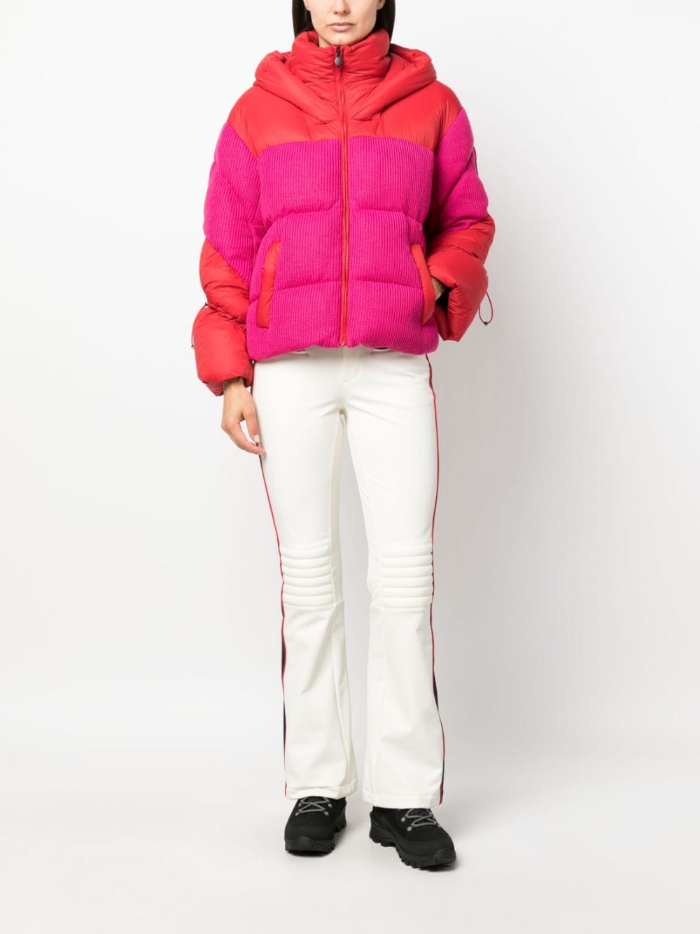 Shop Perfect Moment Zao Panelled Padded Ski Jacket In Pink