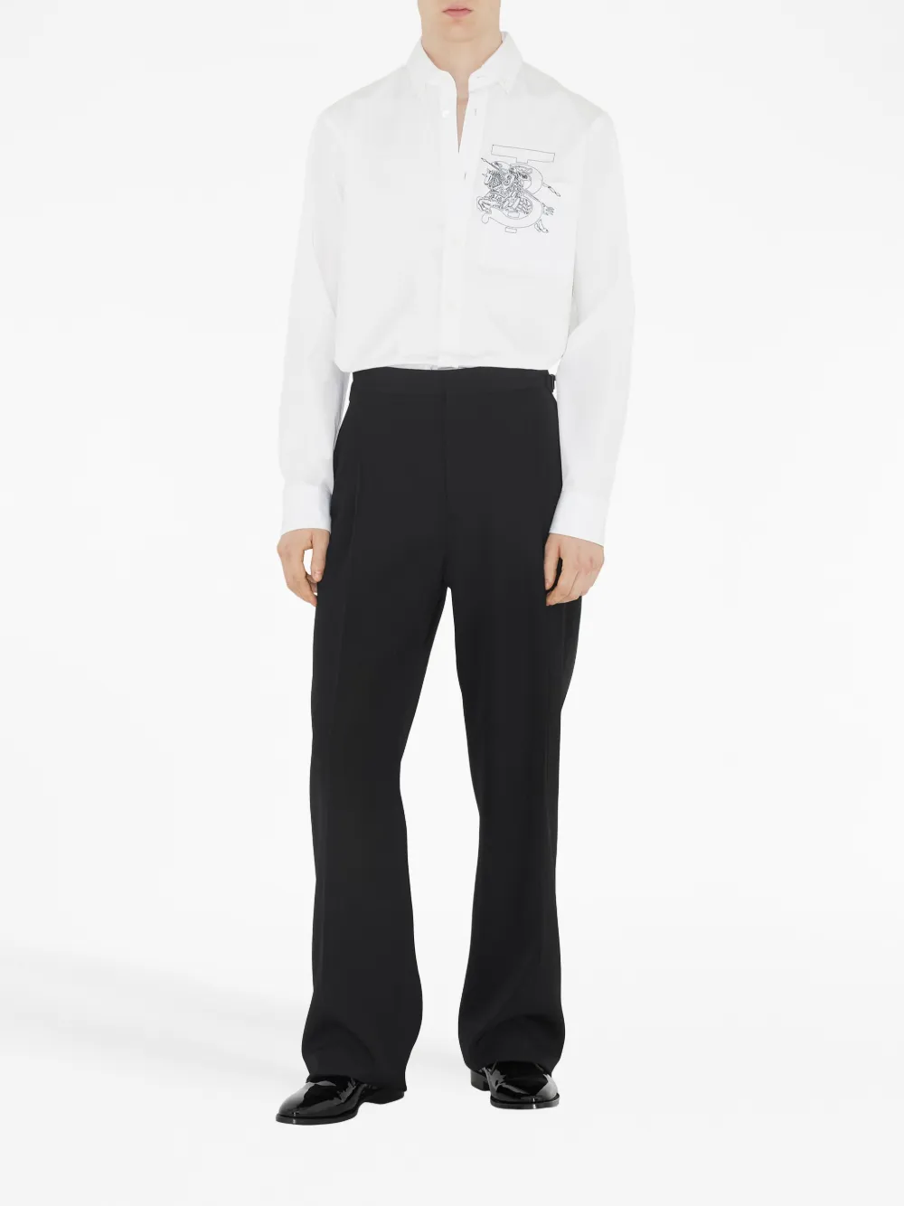Burberry TB monogram cotton shirt - Wit