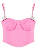 AREA butterfly-appliqué wool bustier top - Pink