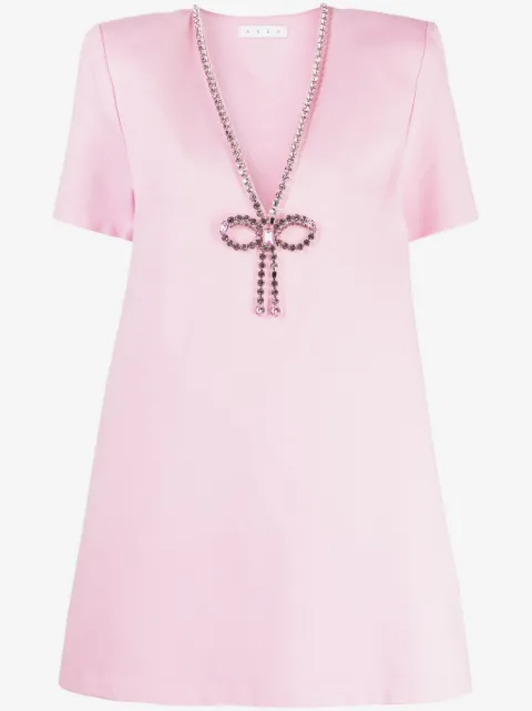AREA vestido corto con detalles de cristal
