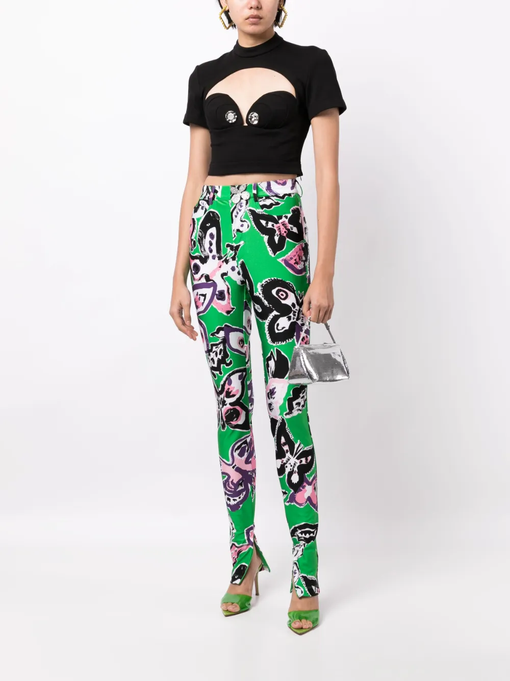 AREA Broek met vlinderprint - Groen