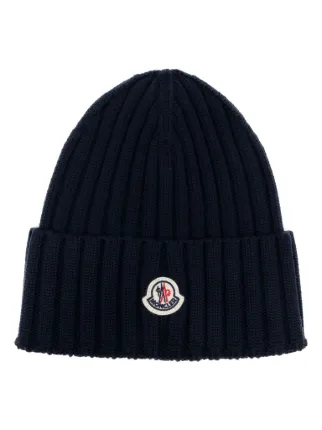 Moncler Gerippte Beanie Mit Logo-Patch - Farfetch