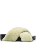 Jil Sander shearling cross-over sandals - Green