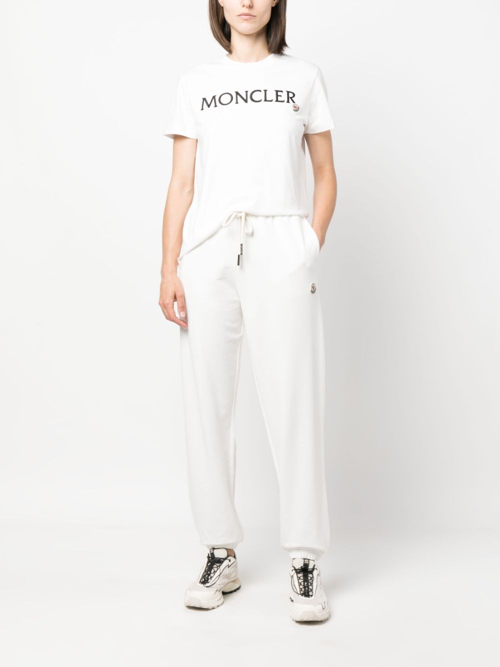 Moncler logo-patch cotton track pants - Wit
