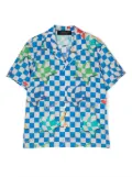 AMIRI KIDS checkered short-sleeve shirt - Blue