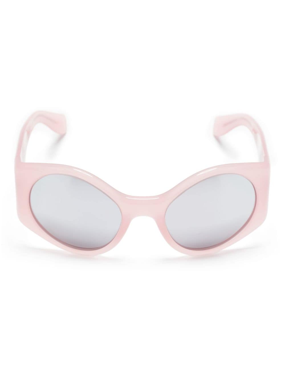Shop Palm Angels Ennis Round-frame Tinted Sunglasses In Pink
