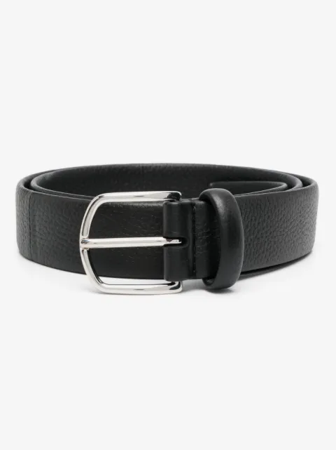 Canali engraved-logo buckle belt