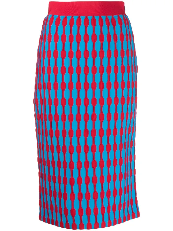 Tory Burch geometric pattern high waist Skirt Red FARFETCH ZA