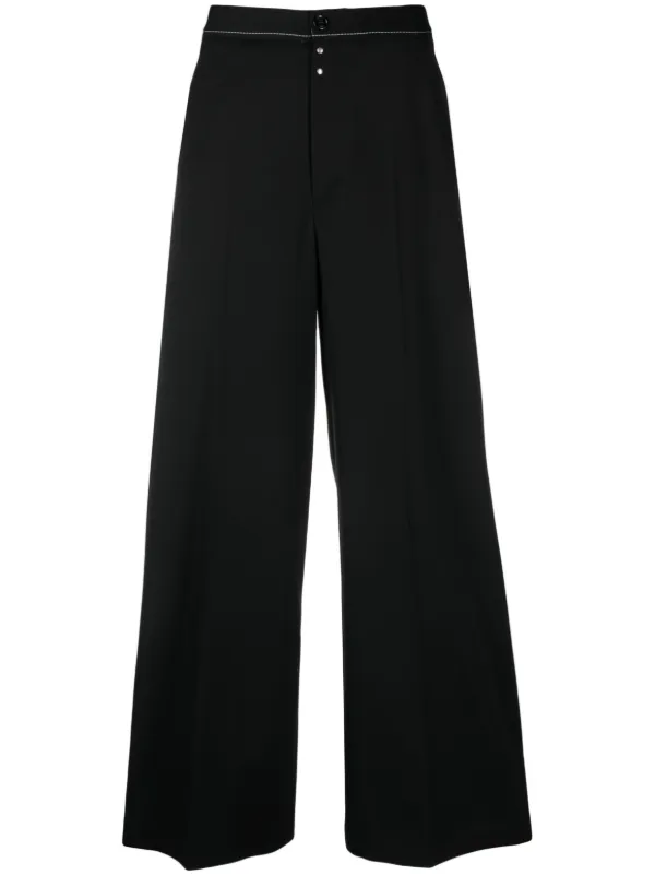 High-rise wide-leg pants in black - MM 6 Maison Margiela