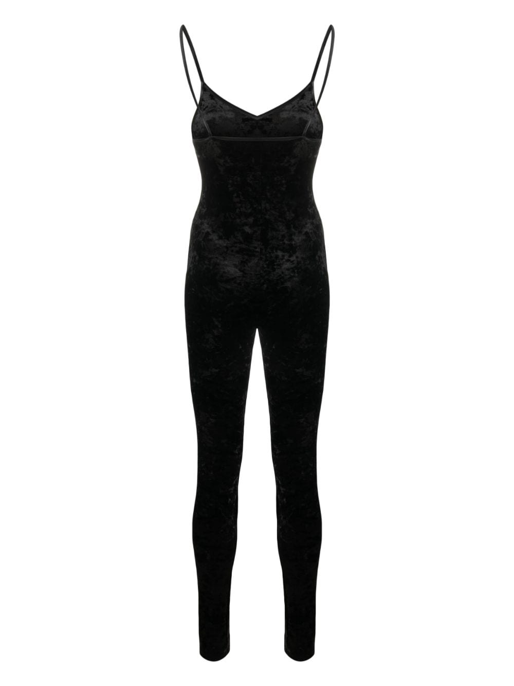 Shop Forte Forte Velvet-effect Spaghetti-strap Jumpsuit In Black