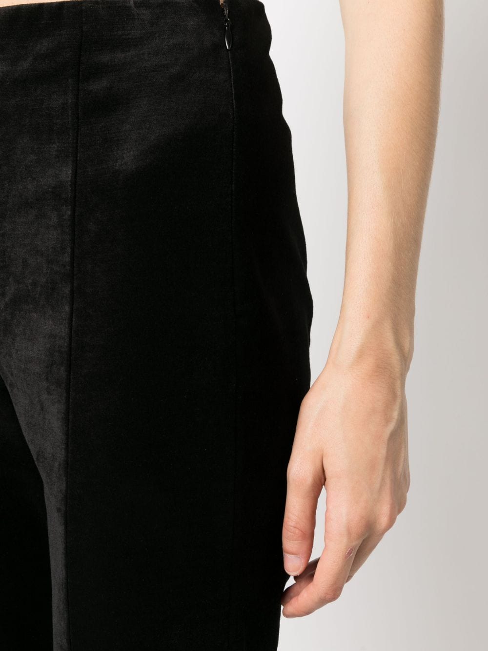 Shop Forte Forte Slim-fit Velvet Trousers In Black