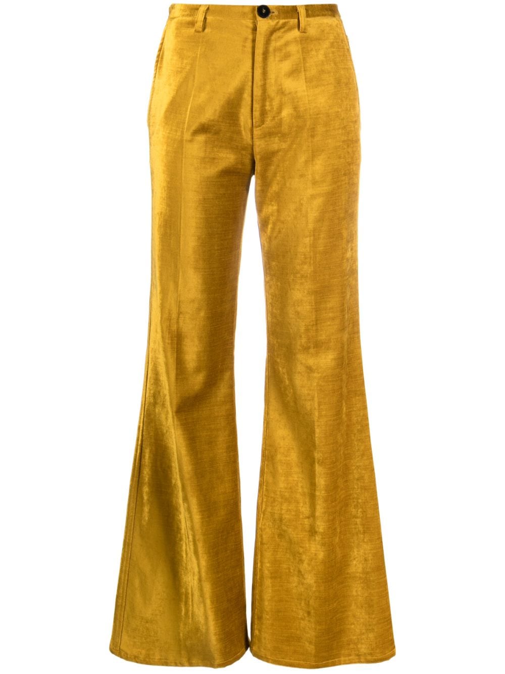 mid-rise velvet flared trousers