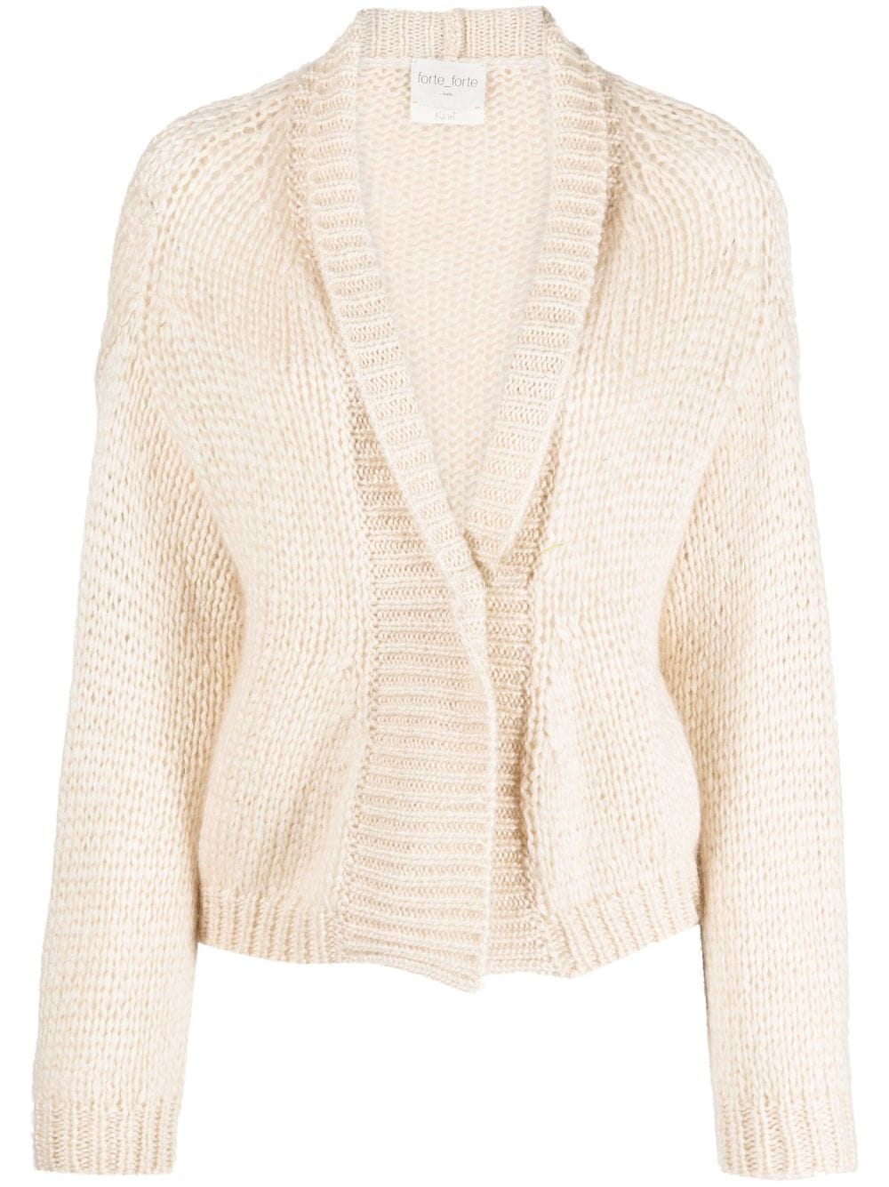 Forte Forte V-neck Chunky-knit Cardigan In Neutrals