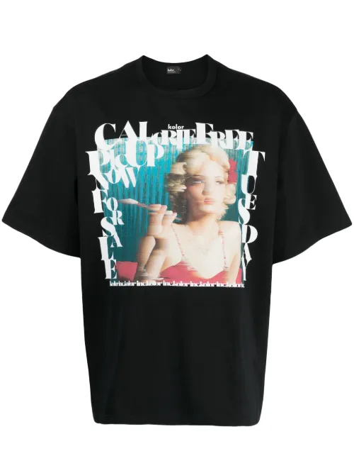 T-shirt en coton à imprimé graphique - Kolor - Modalova