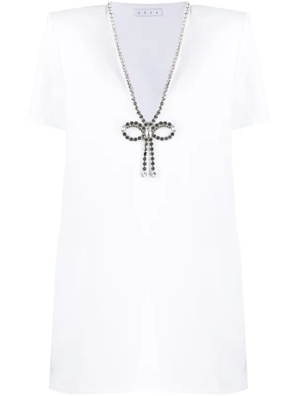 area crystal choker mini dress Area NYC Crystal Spike Mini Dress
