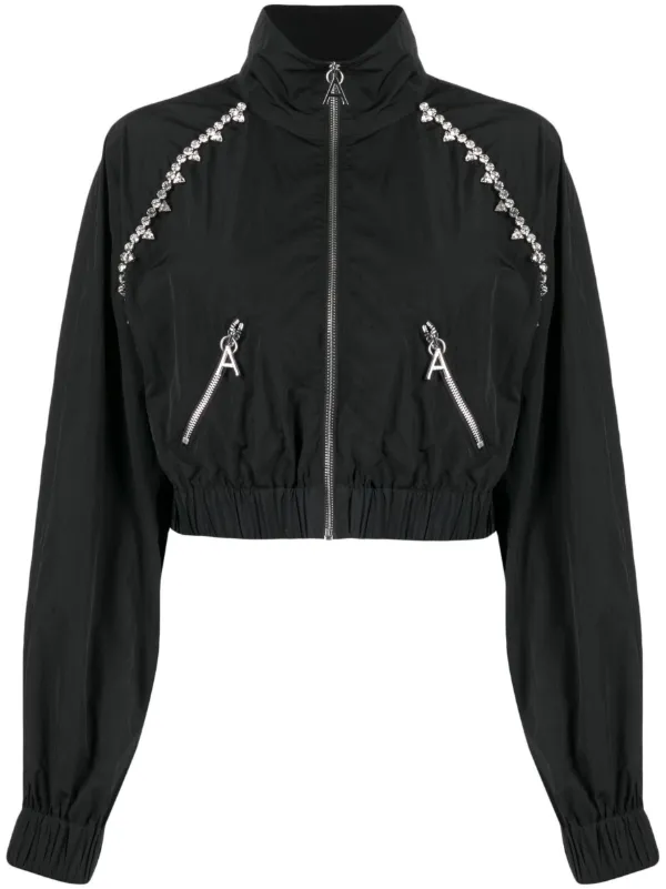 Area Crystal-embellished Zip-up Jacket in Black