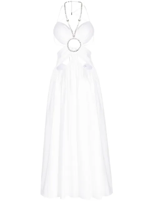 AREA cut-out crystal-embellished midi dress