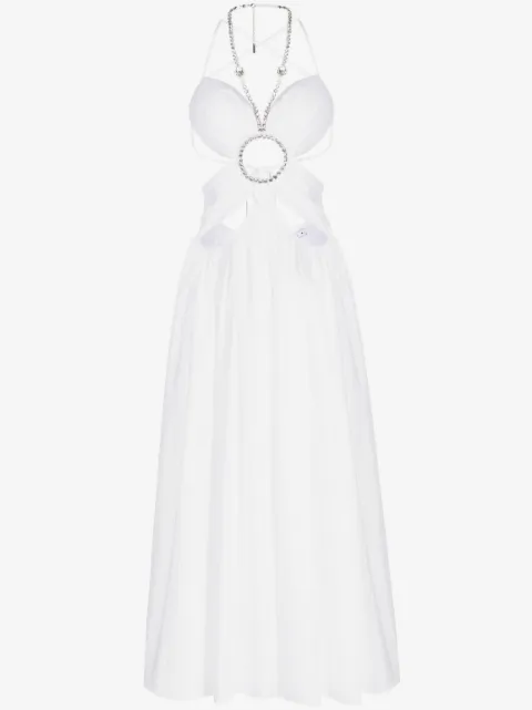 AREA Vestido midi com aplicação de cristais