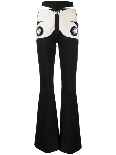 AREA - Crystal Butterfly flared trousers