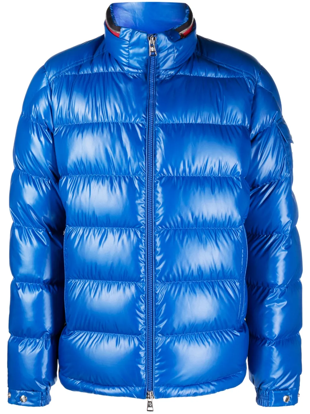 Moncler Bourne Padded zip up Jacket Blue FARFETCH AE