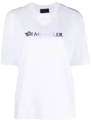 Moncler logo print Cotton T shirt Farfetch