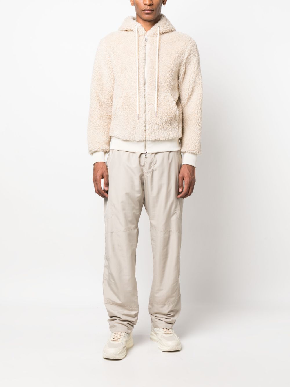 Moncler Teddy zip-up hoodie - Beige