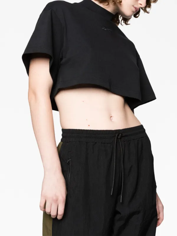 Reebok LTD Vector Cropped Cotton T-shirt | Black | FARFETCH JO